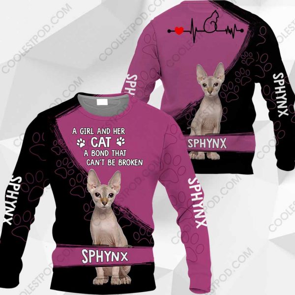 Sphynx - A Girl And Her Cat - 0489-241219