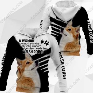 Welsh Corgi - A Woman Cannot Survive On Wine Alone - 0489 - 301219