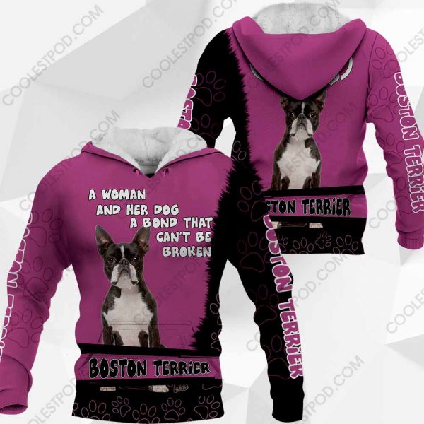 Boston Terrier-A Woman And Her Dog A Bond That can't Be Broken-0489-201219