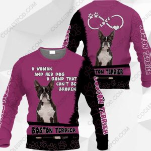Boston Terrier-A Woman And Her Dog A Bond That can't Be Broken-0489-201219