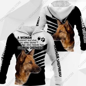 German Shepherd - A Woman Cannot Survive On Wine Alone - 0489 - 301219