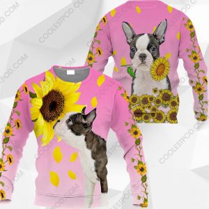 Boston Terrier Sunflower - M0402 - 121219