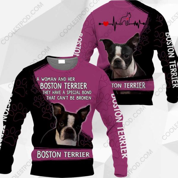 A Woman And Her Boston Terrier-0489-231219