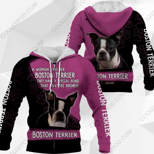 A Woman And Her Boston Terrier-0489-231219