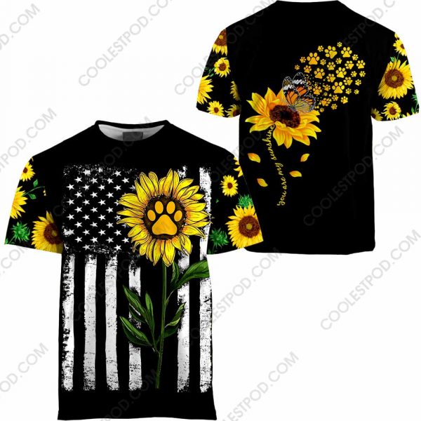 Paw Dog Sunflower Flag US - You Are My Sunshine - M0402 - 271219