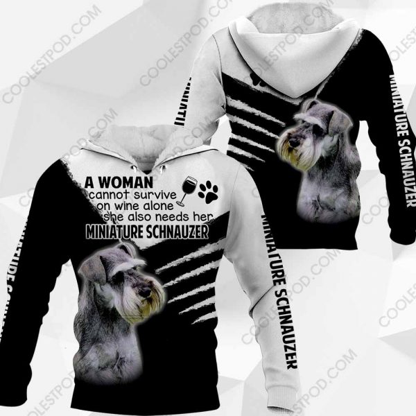 Miniature Schnauzer - A Woman Cannot Survive On Wine Alone - 0489 - 301219