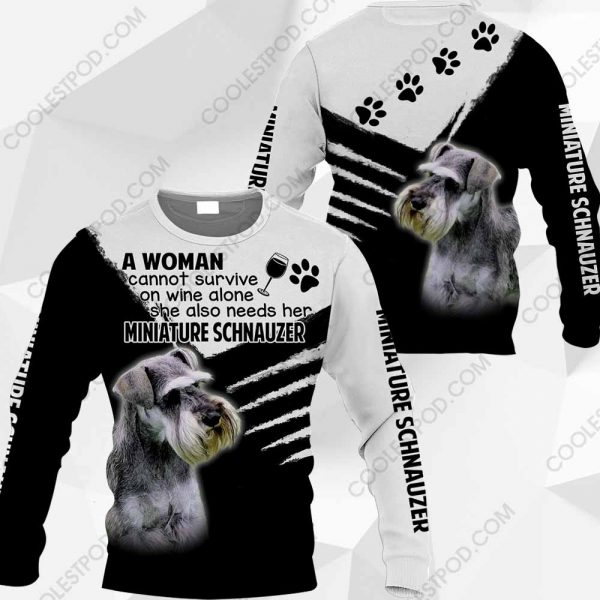 Miniature Schnauzer - A Woman Cannot Survive On Wine Alone - 0489 - 301219