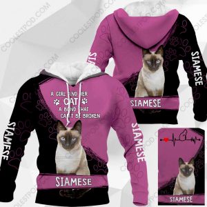 Siamese - A Girl And Her Cat - 0489-241219