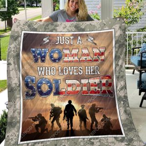 U.S. Army - Just A Woman Who Love Her Soldier - Quilt  - 1001 - 181219