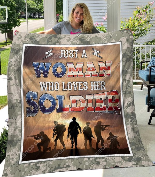 U.S. Army - Just A Woman Who Love Her Soldier - Quilt  - 1001 - 181219