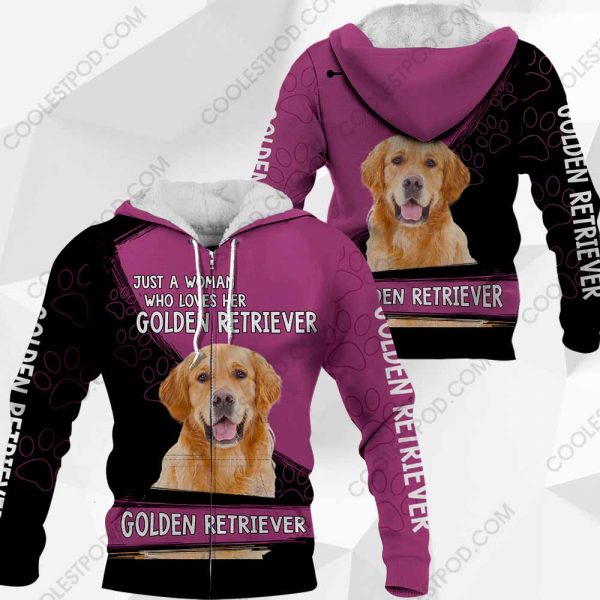 Just A Woman Who Loves Her Golden Retriever Vr2 0489 051219