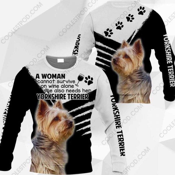 Yorkshire Terrier - A Woman Cannot Survive On Wine Alone - 0489 - 301219