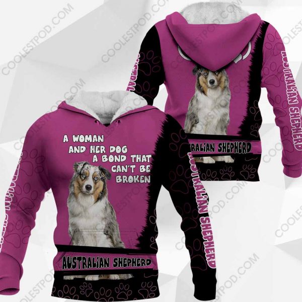 Australian Shepherd-A Woman And Her Dog A Bond That can't Be Broken-0489-201219