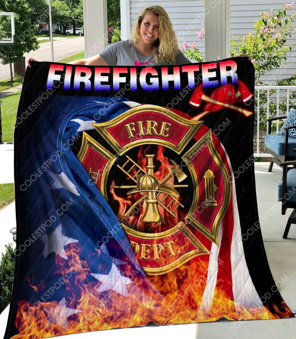 FireFighter - American Flag - Quilt -1001-101219