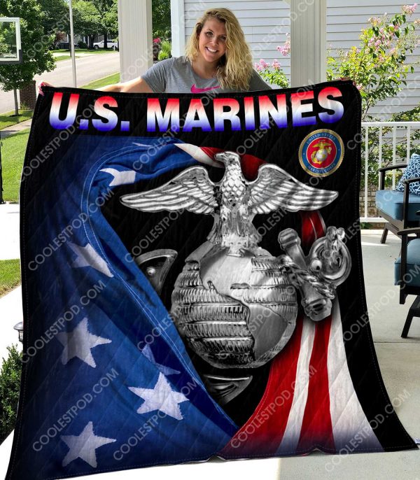 U.S. Marine - American Flag - Quilt -1001-101219