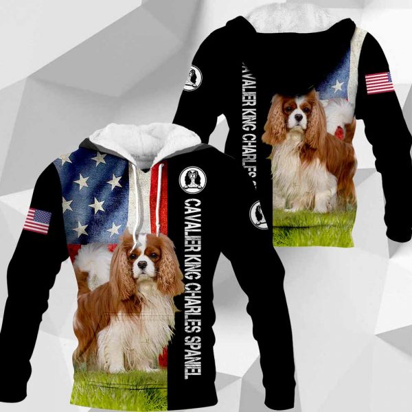 Cavalier King Charles Spaniel - American Flag - 281219