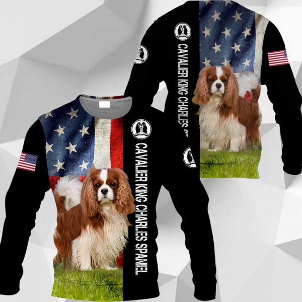 Cavalier King Charles Spaniel - American Flag - 281219