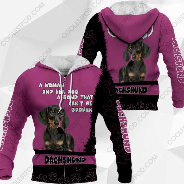 Dachshund-A Woman And Her Dog A Bond That can't Be Broken-0489-201219