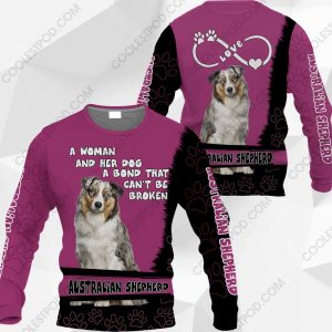 Australian Shepherd-A Woman And Her Dog A Bond That can't Be Broken-0489-201219