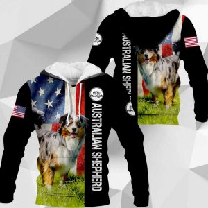 Australian Shepherd - American Flag - 281219