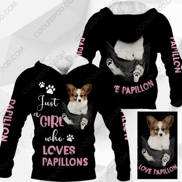 Just A Girl Who Loves Papillons In Pocket - M0402 - 161219