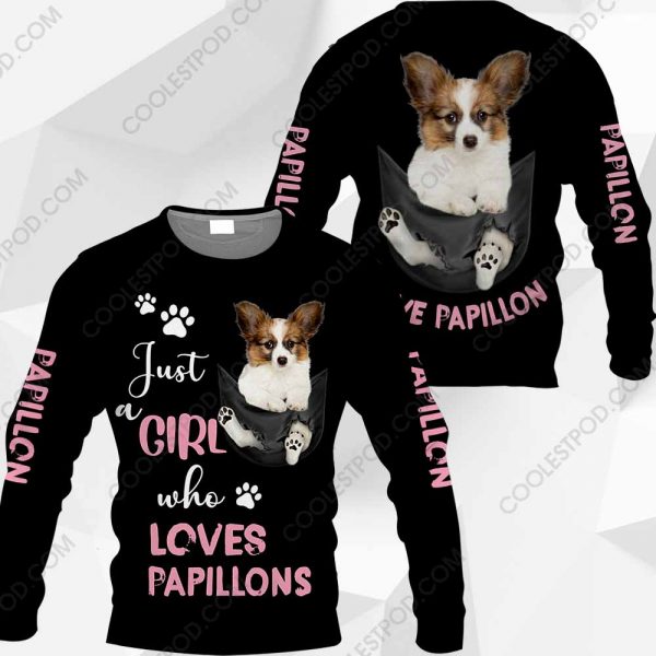 Just A Girl Who Loves Papillons In Pocket - M0402 - 161219