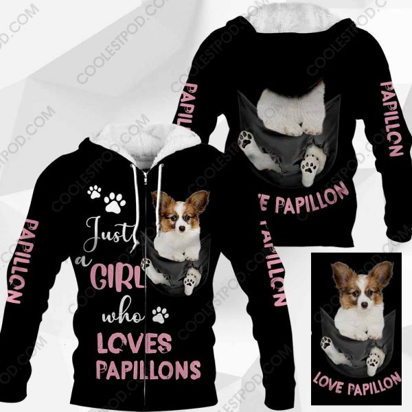 Just A Girl Who Loves Papillons In Pocket - M0402 - 161219