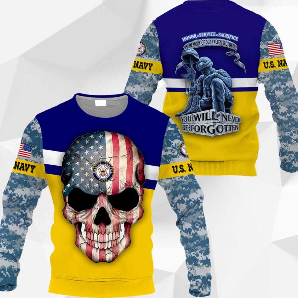 U.S Navy Skull Honor-Service-Sacrifice 1504 BI-200220