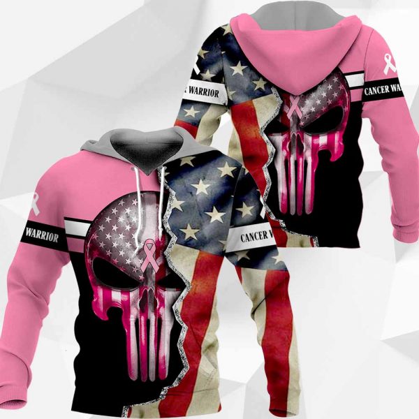 Skull Breast Cancer Warrior Flag 1504 BI-190220