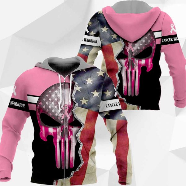 Skull Breast Cancer Warrior Flag 1504 BI-190220