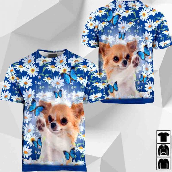 Chihuahua-White Daisy And Butterfly-0489-HU050320