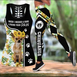 Chihuahua When I Needed A Hand I Found Your Paw Sunflower LEGGING OUTFIT 2511 HA160320