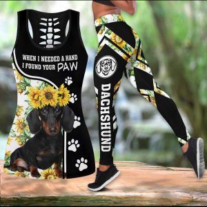 Dachshund When I Needed A Hand I Found Your Paw Sunflower LEGGING OUTFIT 2511 HA160320