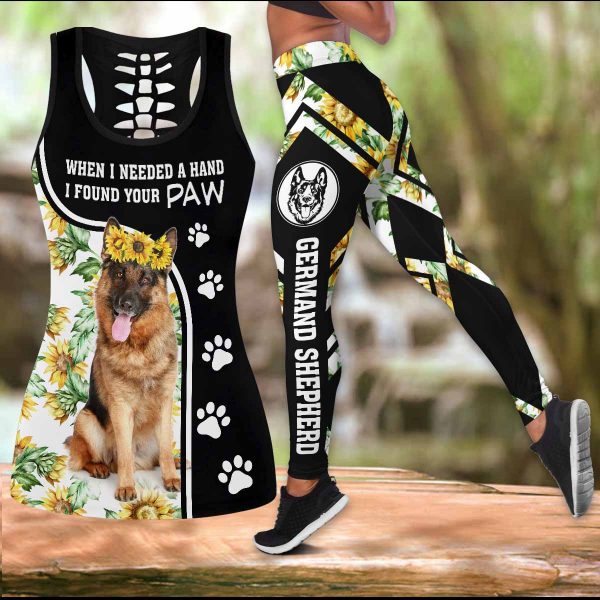 Germand shepherd When I Needed A Hand I Found Your Paw Sunflower LEGGING OUTFIT 2511 HA160320