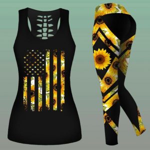 COMBO SUNFLOWER TANK TOP & LEGGING OUTFIT