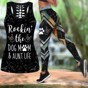 Combo Tank Top and Legging - Rockin' The Dog Mom And Aunt Life Vr2  M0402 HU180320