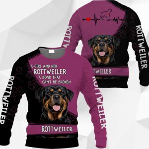 A Girl And Her Rottweiler A Bond That Can't Be Broken vr2-0489-181119