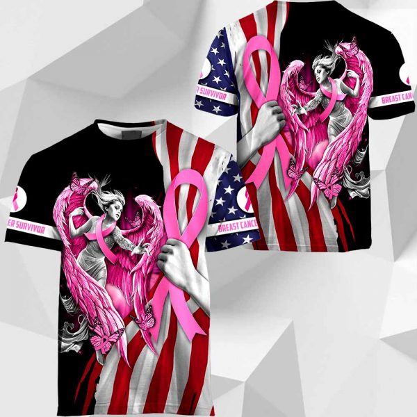 Breast Cancer Survivor Angel American Flag 2511 HA260220