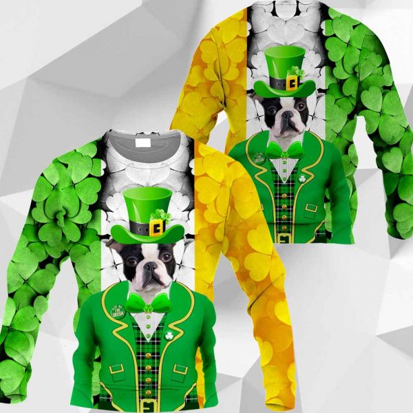 Boston Terrier - 3D All Over Printed Patrick Day - 020120