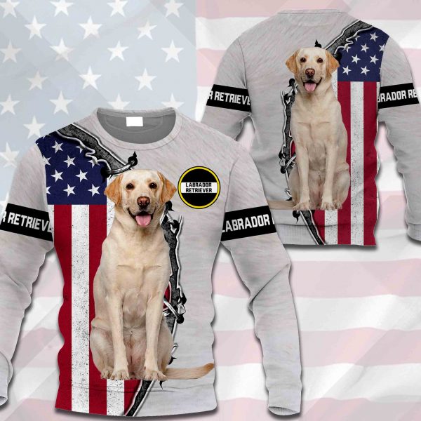 Labrador Retriever - US Flag And Dog's Fur - 0489