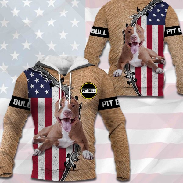 Pit Bull - US Flag & Dog's Fur - 0489