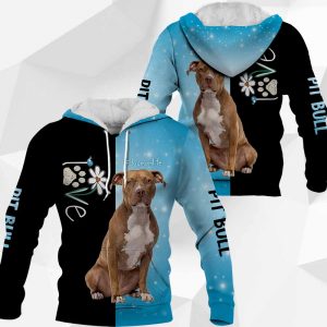 Pit Bull Love Dog 3D PH060320