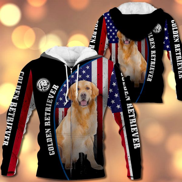 Golden Retriever Flag All Over Printed  Vr2– M0402