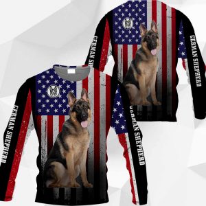 German Shepherd Flag All Over Printer Vr4 M0402 LA210220