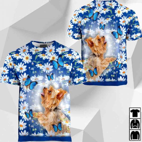 Yorkshire Terrier-White Daisy And Butterfly-0489-HU050320