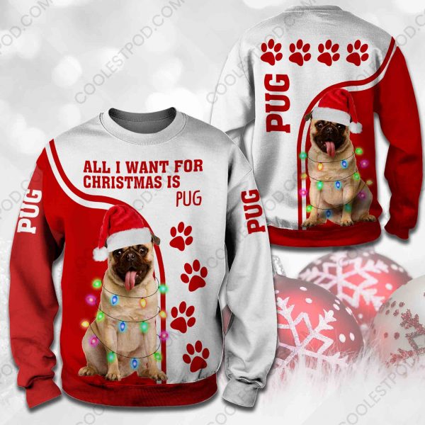 Pug - Christmas All I Want For Christmas - 1809