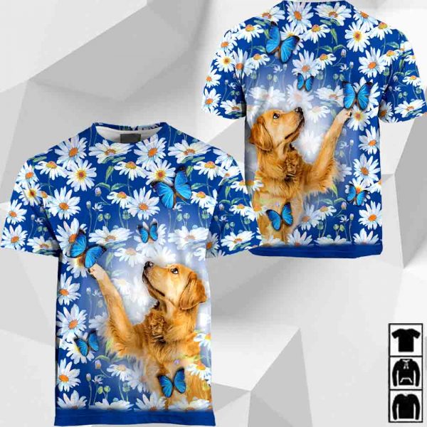 Golden Retriever-White Daisy And Butterfly-0489-HU050320