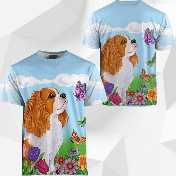 Cavalier King Charles Spaniel - Butterfly Garden 0489 PH030320