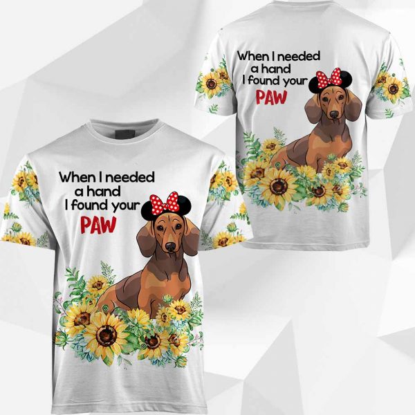 Dachshund Sunflower 3D PH 050320