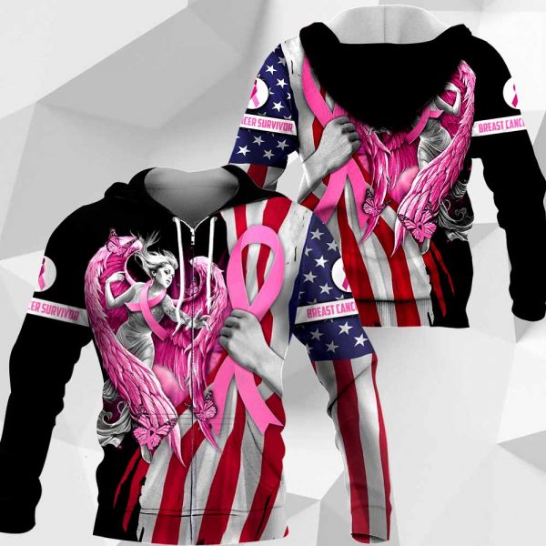 Breast Cancer Survivor Angel American Flag 2511 HA260220